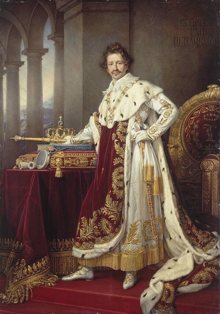 This image has an empty alt attribute; its file name is 800px-Joseph_Karl_Stieler_-_King_Ludwig_I_in_his_Coronation_Robes_-_WGA21796-718x1024.jpg